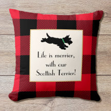 Niedlich Scottie Dog Buffalo Kariert Red
