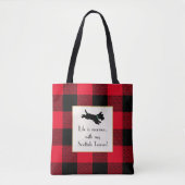 Niedlich Scottie Dog Buffalo Kariert Red Tote Bag Tasche (Vorderseite)
