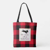 Niedlich Scottie Dog Buffalo Kariert Red Tote Bag Tasche (Rückseite)