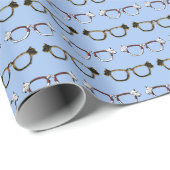 Niedlich Scottie Dog Eyeglass Pattern Geschenkpapier (Rolleneckpunkt)