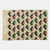 Niedlich Scottie Dog Family Name Snow Fun Muster G Geschirrtuch (Horizontal)