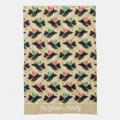 Niedlich Scottie Dog Family Name Snow Fun Muster G Geschirrtuch (Vertikal)