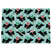 Niedlich Scottie Dog Fun Snow Retro Muster Minze Große Geschenktüte (Vorderseite)