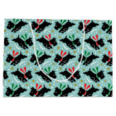 Niedlich Scottie Dog Fun Snow Retro Muster Minze Große Geschenktüte (Rückseite)