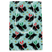 Niedlich Scottie Dog Fun Snow Retro Muster Minze Mittlere Geschenktüte (Vorderseite)