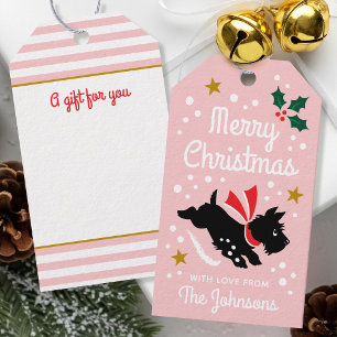 Niedlich Scottie Dog Weihnachts-Individuelle Name  Geschenkanhänger