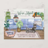 Niedlich Scottish Terrier Cosy New Zuhause Moving Ankündigungspostkarte (Vorderseite)