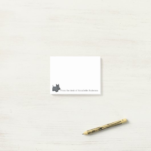 Niedlich Scottish Terrier Personalize Post-it Klebezettel (Auf Schreibtisch)