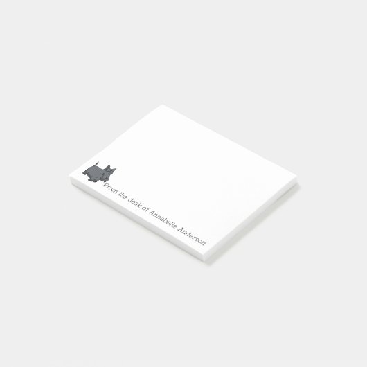 Niedlich Scottish Terrier Personalize Post-it Klebezettel (angewinkelt)
