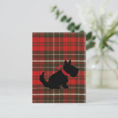 Niedlich Scotty Dog & Red Tartan Postkarte (Stehend Vorderseite)