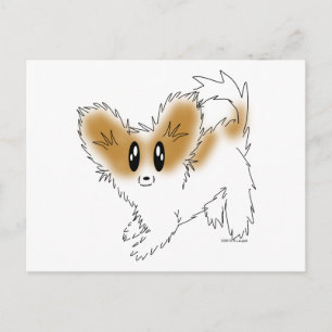 Niedlich Scruffy Papillon Puppy Dog Postkarte