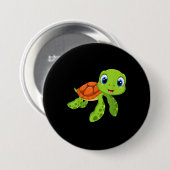 Niedlich Sea Baby Turtle-Geschenk Button (Vorne & Hinten)