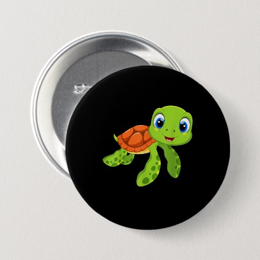 Niedlich Sea Baby Turtle-Geschenk Button (Vorne & Hinten)