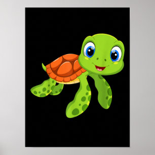 Niedlich Sea Baby Turtle-Geschenk Poster