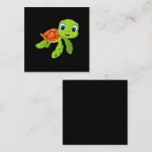 Niedlich Sea Baby Turtle-Geschenk Quadratische Visitenkarte (Vorne/Hinten)