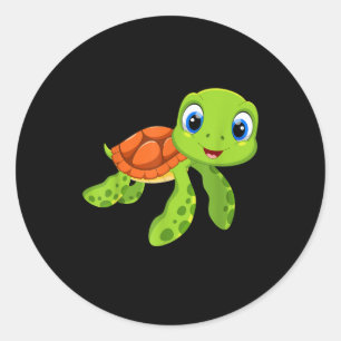 Niedlich Sea Baby Turtle-Geschenk Runder Aufkleber