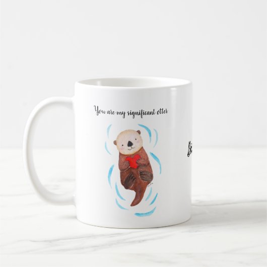 Niedlich Sea Otter Individuelle Name Geschenk für Kaffeetasse (Links)