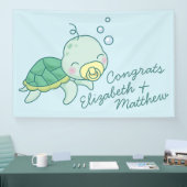 Niedlich Sea Turtle Baby Shower Kawaii Banner (Messe)