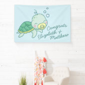 Niedlich Sea Turtle Baby Shower Kawaii Banner (InSitu)
