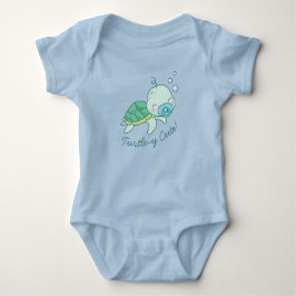 Niedlich Sea Turtle Baby Shower Kawaii Blue Baby Strampler