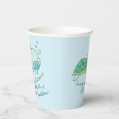 Niedlich Sea Turtle Baby Shower Kawaii Blue Boy Pappbecher (Rechts)