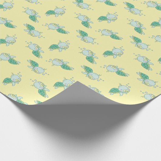 Niedlich Sea Turtle Baby Shower Kawaii Geschenkpapier (Ecke)