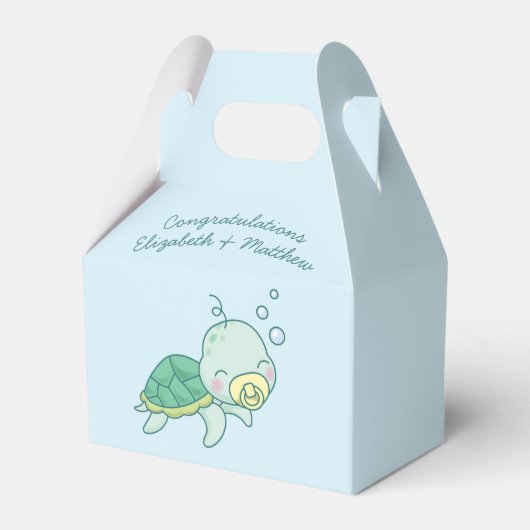 Niedlich Sea Turtle Baby Shower Kawaii Geschenkschachtel (Vorderseite)