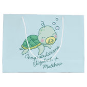 Niedlich Sea Turtle Baby Shower Kawaii Große Geschenktüte (Rückseite)