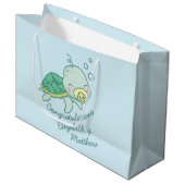 Niedlich Sea Turtle Baby Shower Kawaii Große Geschenktüte (Vorderseite Schrägansicht)