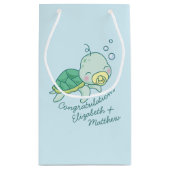 Niedlich Sea Turtle Baby Shower Kawaii Kleine Geschenktüte (Rückseite)