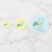 Niedlich Sea Turtle Baby Shower Kawaii Konfetti (Rückseiten)