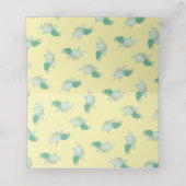 Niedlich Sea Turtle Baby Shower Kawaii Platzkarte (Innenseite Aufgefaltet)