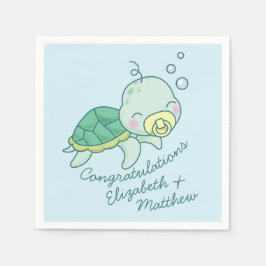 Niedlich Sea Turtle Baby Shower Kawaii Serviette