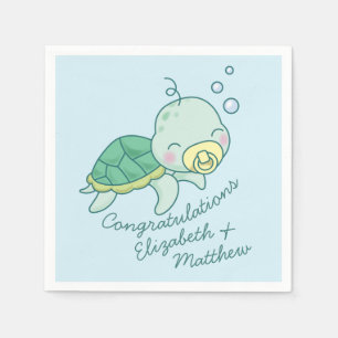 Niedlich Sea Turtle Baby Shower Kawaii Serviette