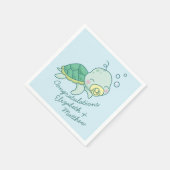 Niedlich Sea Turtle Baby Shower Kawaii Serviette (Ecke)