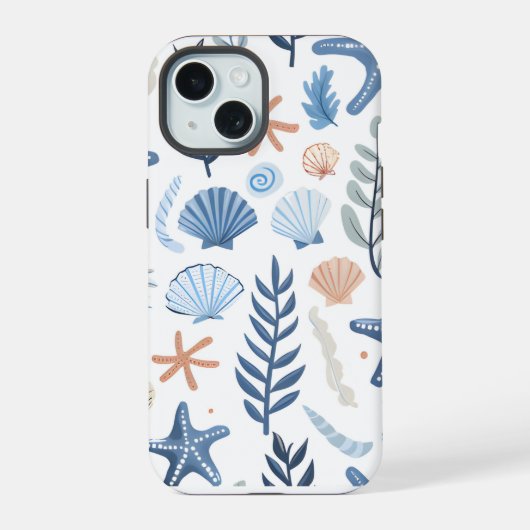 Niedlich Seashell Starfish iPhone 15 Hülle (Rückseite)