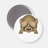Niedlich See No Evil Monkey Emoji Magnet (Vorderseite/Rückseite)