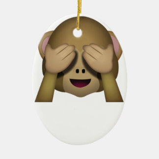 Niedlich sehen Sie keinen schlechten Affen Emoji Keramik Ornament
