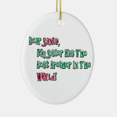 Niedlich Sehr geehrtes Santa Brother Sprichwort Keramik Ornament (Rechts)