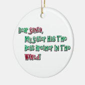 Niedlich Sehr geehrtes Santa Brother Sprichwort Keramik Ornament (Links)