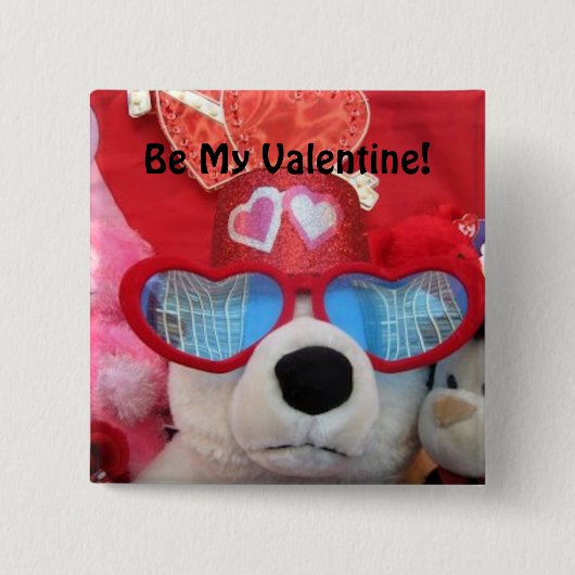 Niedlich seien Sie mein Valentine-Knopf Button (Vorderseite)