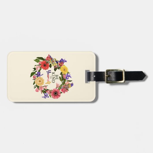 Niedlich Seien Sie nett zu sich selbst Liebe Blume Gepäckanhänger (Vorderseite horizontal)