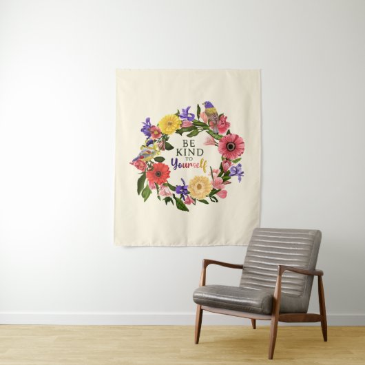 Niedlich Seien Sie nett zu sich selbst Liebe Blume Wandteppich (Beispiel)