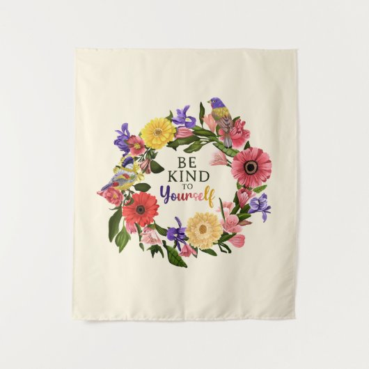 Niedlich Seien Sie nett zu sich selbst Liebe Blume Wandteppich (Vorderseite)