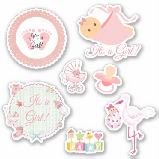 Niedlich sein Girl Pink Baby Stickers Aufkleber (Vorderseite)