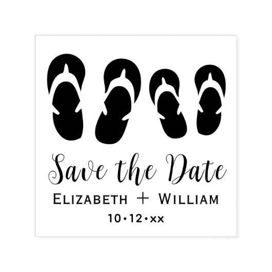 Niedlich sein & ihre Flip Flops Hochzeit speichern Permastempel (Design)