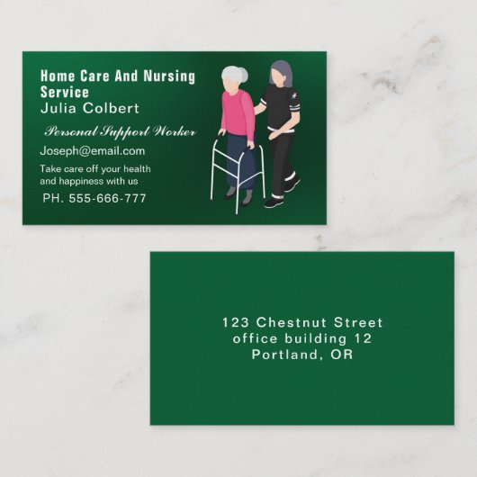Niedlich Senior Companion oder Ältere Betreuung gr Visitenkarte (Vorne/Hinten)