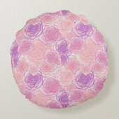 Niedlich Shabby Pink Roses Personalisiert Rundes Kissen (Rückseite)