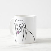 Niedlich Shaggy Hund Bartded Collie Kaffeetasse (Vorderseite Links)