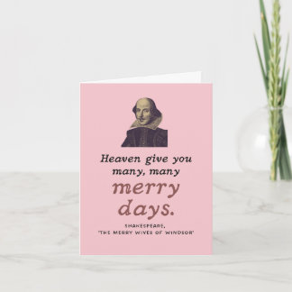 Niedlich Shakespeare Merry Days Theater Pink Gebur Karte